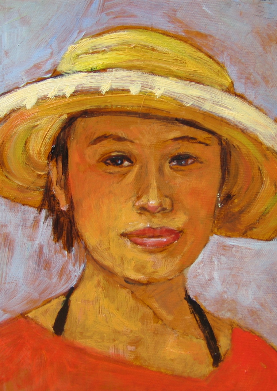GIRL WITH HAT 6.5 X 4.5